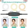 LED TIK Tok Ring Light with Tripod Stand Phone Holder Ringlight Stand for Makeup Tiktok Live Zoom Halo Light