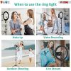 LED TIK Tok Ring Light with Tripod Stand Phone Holder Ringlight Stand for Makeup Tiktok Live Zoom Halo Light