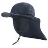 Wide Brim Sun Screen Hat With Neck Flap; Adjustable Waterproof Quick-drying Outdoor Hiking Fishing Cap For Men Women