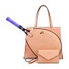 MAYA COLLECTION TENNIS TOTE FOR TWO RACQUETS WITH BOTTLE;  CAN AND KEY HOLDERS