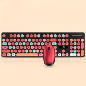 Rechargeable Candy Lipstick N620 Wireless Keyboard Mouse Set (Option: Yellow-Battery version)