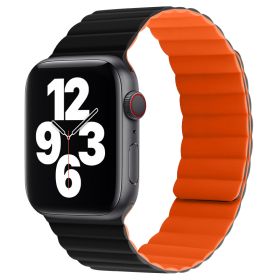 Double-sided Magnetic Absorption IWatch Strap (Option: Black orange-38or40or41mm)