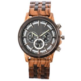 Men's Multi-function Quartz Watch Business Luminous (Option: Zebra Room Ebony)