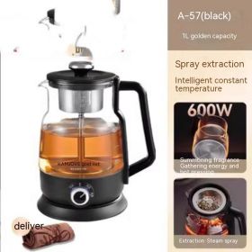 Glass Tea Maker Electric Steam Spray Tea Brewing Pot (Option: A57 Black)