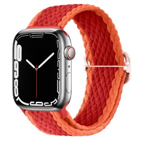 Apple Watch Watchband Adjustable Nylon Braided For Apple Watch7 Strap (Option: Edge Strip Red-42\44\45\49mm)