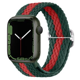 Apple Watch Watchband Adjustable Nylon Braided For Apple Watch7 Strap (Option: Green Room Red-42\44\45\49mm)