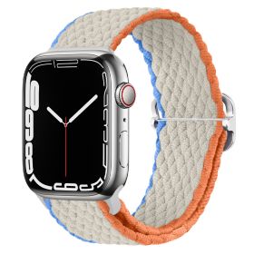 Apple Watch Watchband Adjustable Nylon Braided For Apple Watch7 Strap (Option: Milky White-42\44\45\49mm)