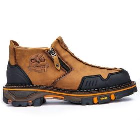 Men's Dr Martens Boots Halloween Skull Booties (Option: Yellow-41)